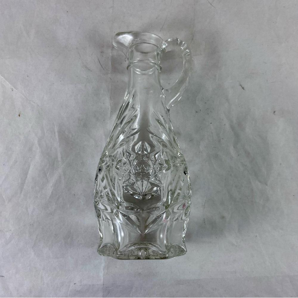 Anchor Hocking Vtg Star of David Glass Oil Vinegar Cruet Set w/ Stopper 7.5” T - Picture 12 of 13
